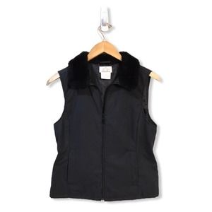 EP Pro | Black Faux Fur Collared Vest Golf Wear •